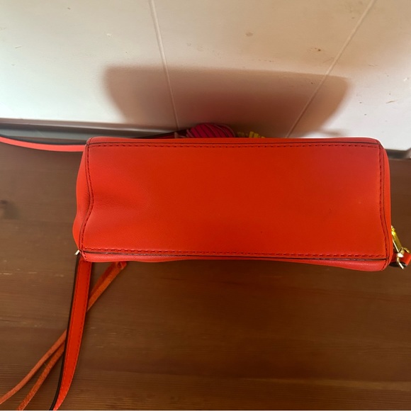 Rebecca Minkoff Mini Sophia Crossbody Leather Purse Orange, Multicolor Tassels - Picture 7 of 11